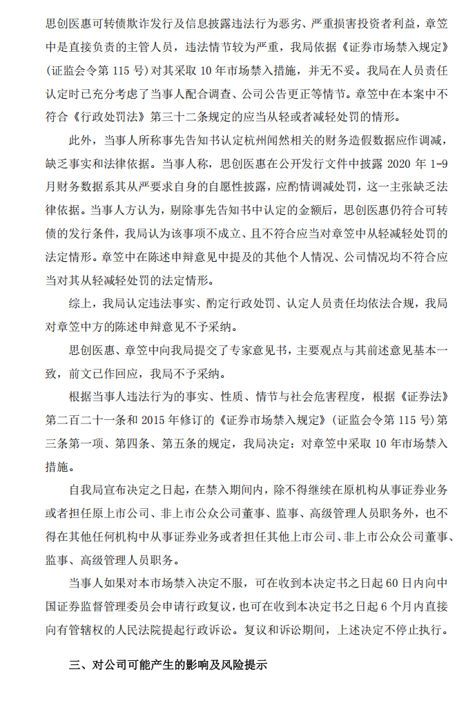 思创医惠：关于收到《行政处罚决定书》及《市场禁入决定书》的公告12.png