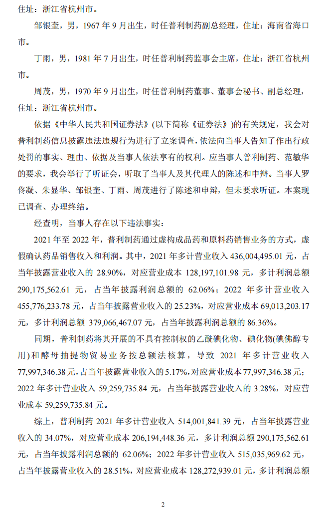 _ST普利：关于收到中国证券监督管理委员会《行政处罚决定书》的公告2.png