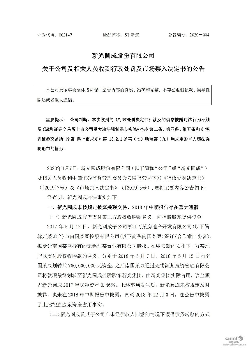 ST新光：关于公司及相关人员收到行政处罚及市场禁入决定书的公告_01.jpg