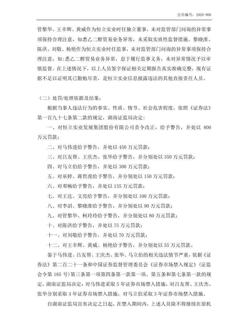 【2_正式处罚】ST恒立收到《行政处罚决定书》的公告（2026/4/17）