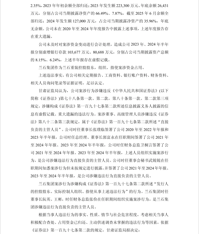 【处罚事先告知】兰石重装收到《行政处罚事先告知书》的公告（2026/4/23）