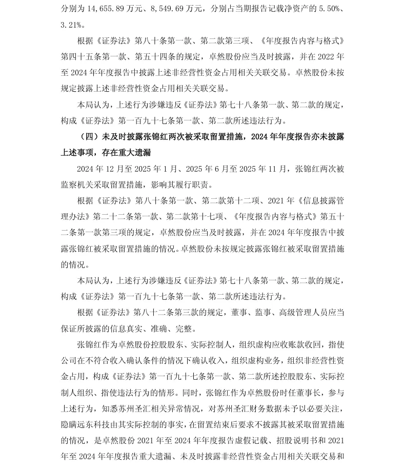 【处罚事先告知】*ST卓然收到《行政处罚事先告知书》的公告（2026/9/12）